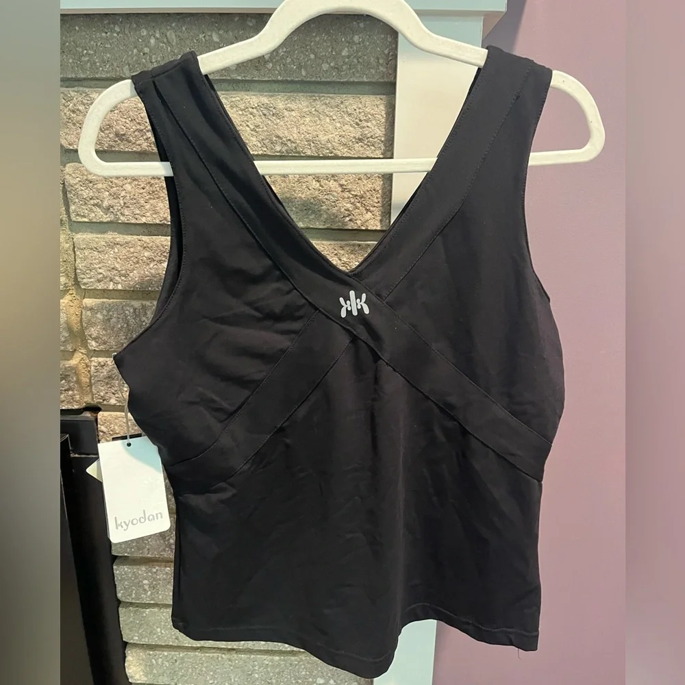 NWT KYODAN Black Sleeveless Athletic Workout Gym Tank Top Shirt Women's … - Picture 2 of 11